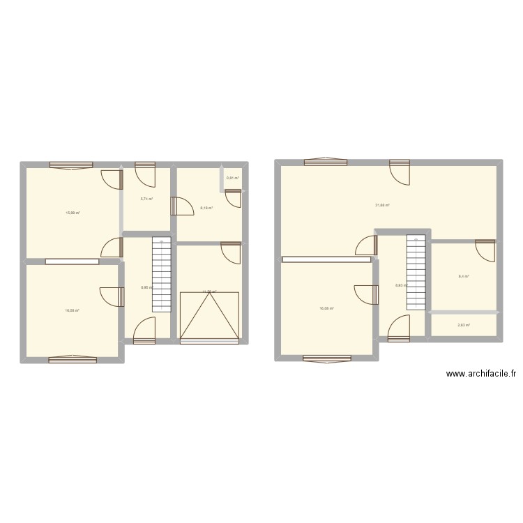 Rhisnes. Plan de 12 pièces et 135 m2