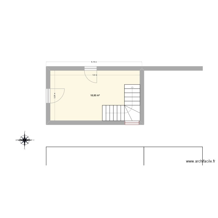 Extension 2 niveau avec balcon. Plan de 4 pièces et 62 m2