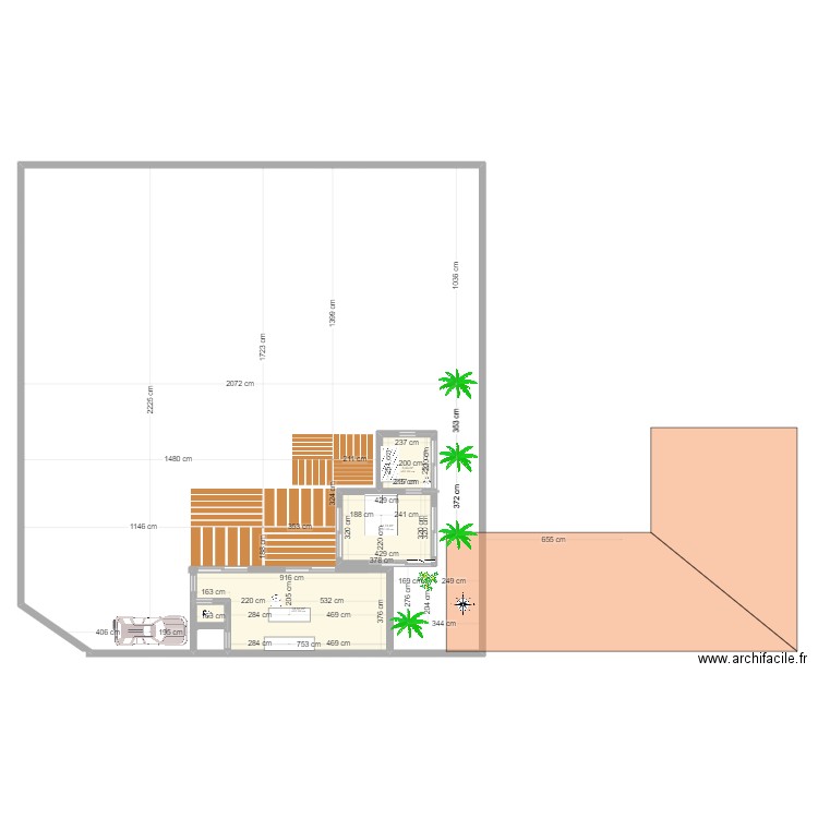 toa. Plan de 3 pièces et 51 m2