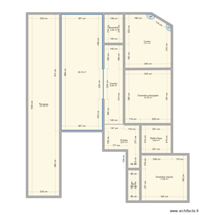 Appartement Jenny. Plan de 10 pièces et 121 m2