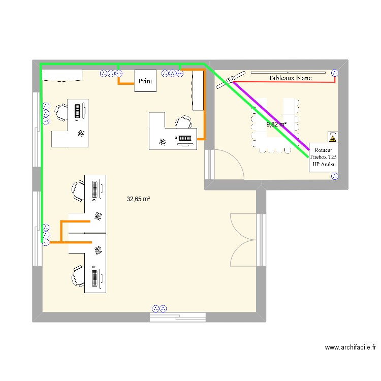 TMF26 Malataverne. Plan de 2 pièces et 42 m2