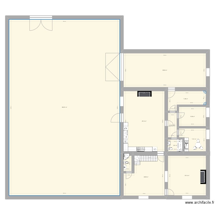 Maison 1 . Plan de 11 pièces et 591 m2