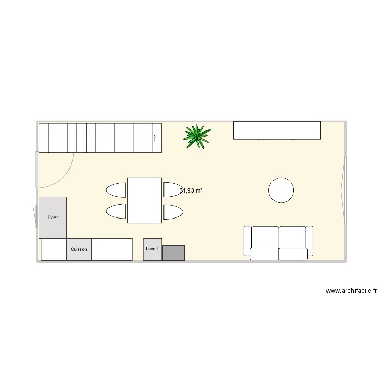 GENAS RC. Plan de 1 pièce et 32 m2