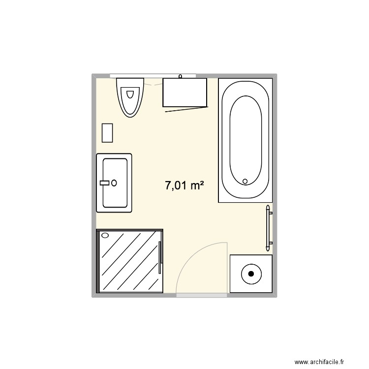 Schwandorferstraße 4 SdB. Plan de 1 pièce et 7 m2