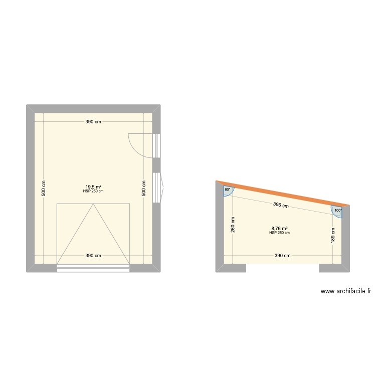 Garage. Plan de 2 pièces et 28 m2