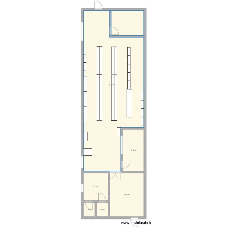 KSM après aménagement . Plan de 6 pièces et 138 m2