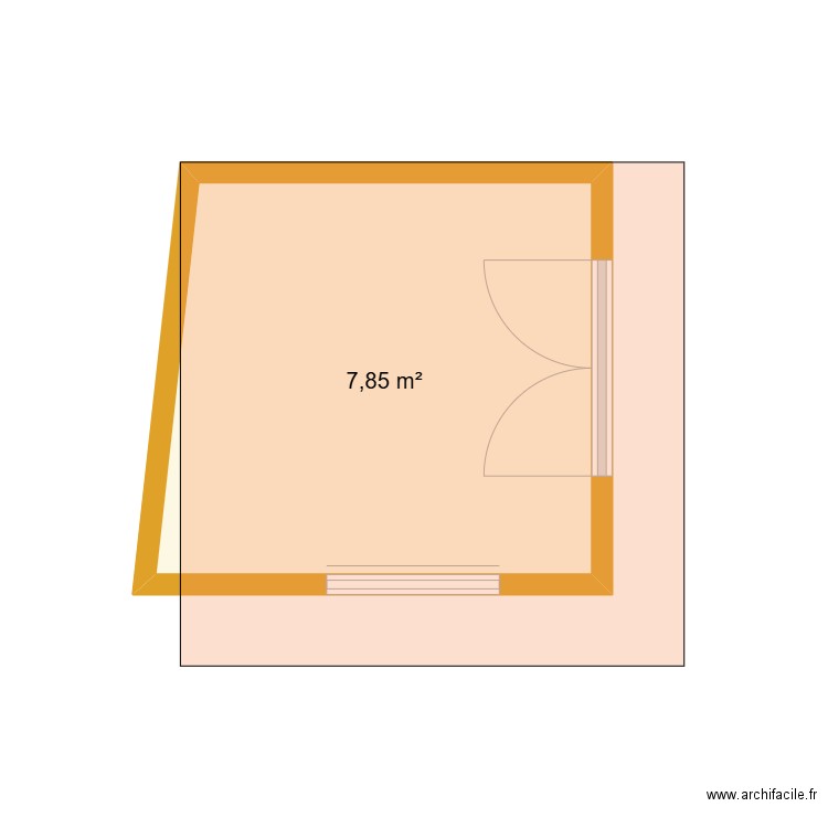 abri de jardin. Plan de 1 pièce et 8 m2