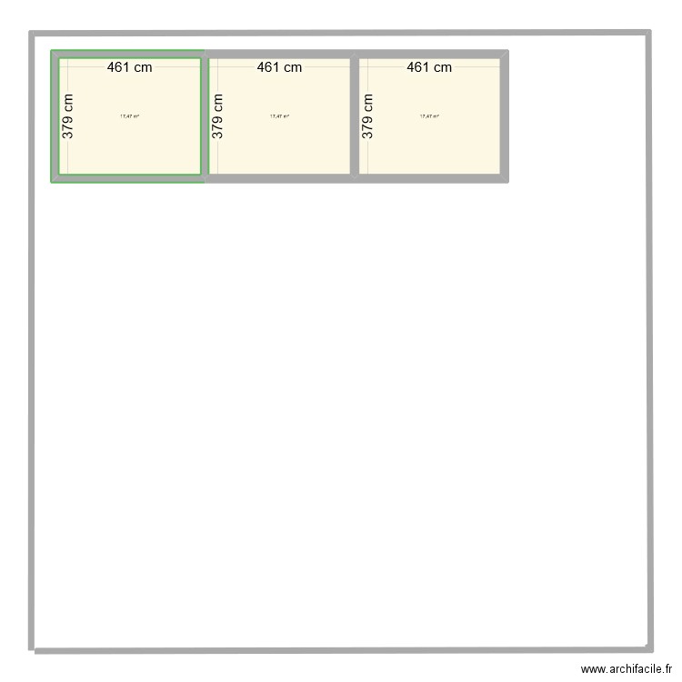 ma maison. Plan de 3 pièces et 52 m2