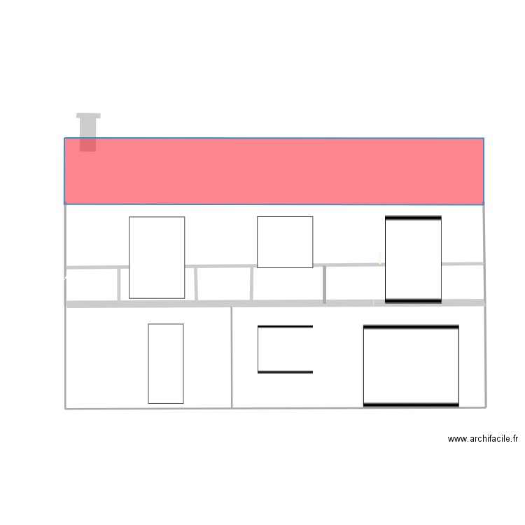 façade arriere. Plan de 0 pièce et 0 m2