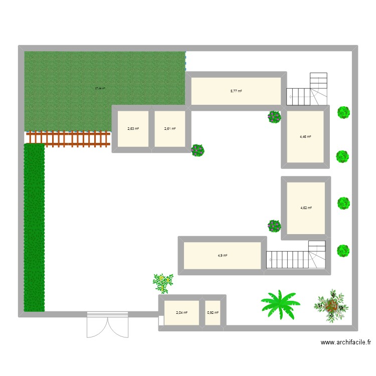 ecole . Plan de 8 pièces et 28 m2