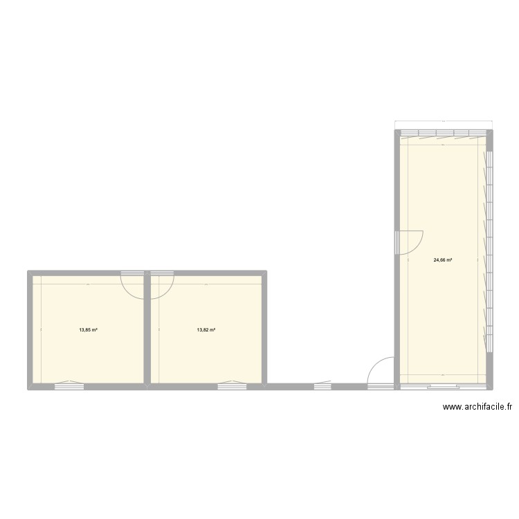 plan palcy Tamarin. Plan de 3 pièces et 52 m2