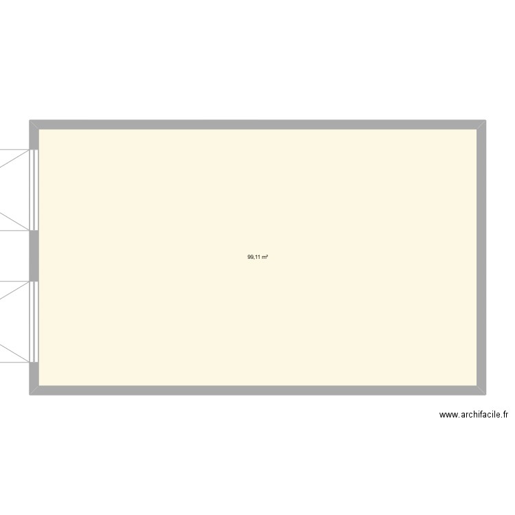 SOUS SOL. Plan de 1 pièce et 99 m2