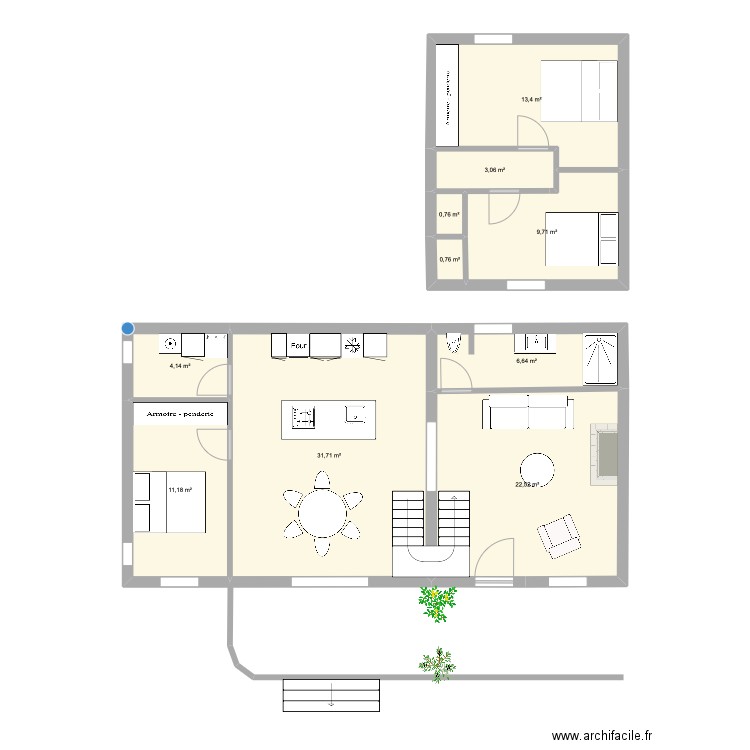 Anglure extérieur. Plan de 10 pièces et 104 m2