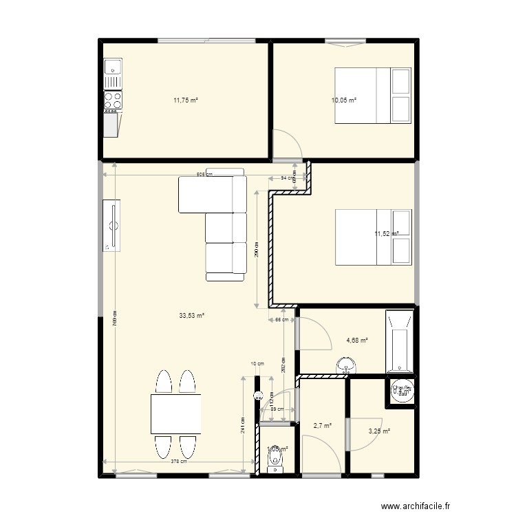 donovan. Plan de 9 pièces et 79 m2