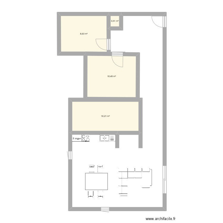 pierre belliard. Plan de 4 pièces et 30 m2