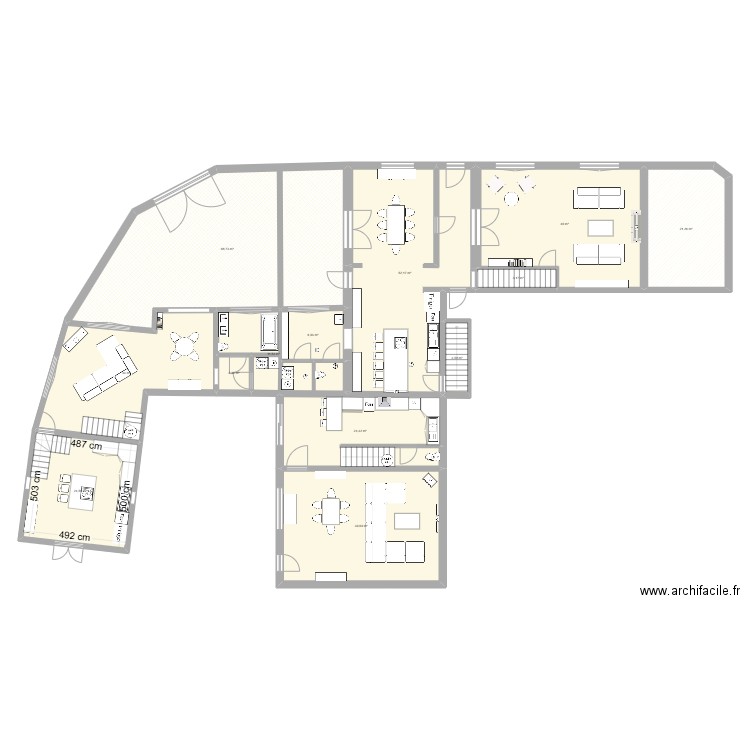 maison mamie bureau 5.2. Plan de 35 pièces et 496 m2