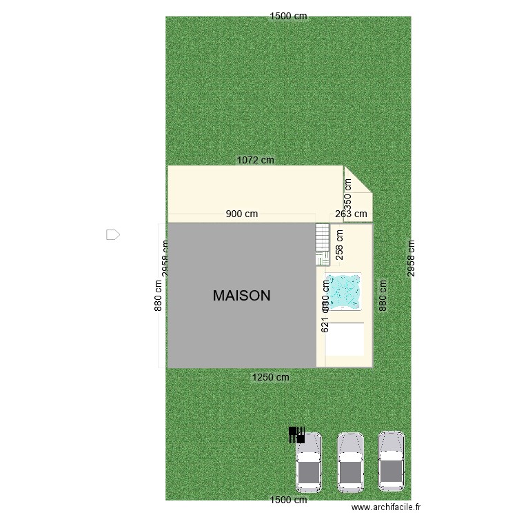 MAISON 3. Plan de 2 pièces et 107 m2