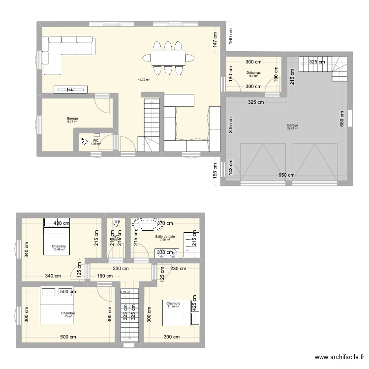 Plan 4. Plan de 11 pièces et 158 m2