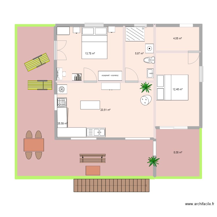 carriac1. Plan de 7 pièces et 100 m2