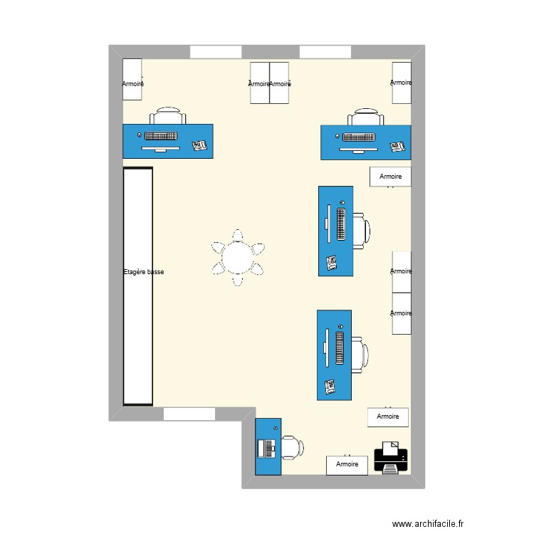 plan bureau Coty. Plan de 1 pièce et 41 m2