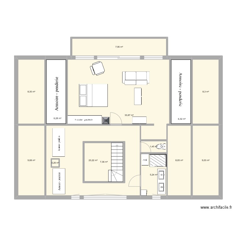 Viviers 3. Plan de 14 pièces et 144 m2