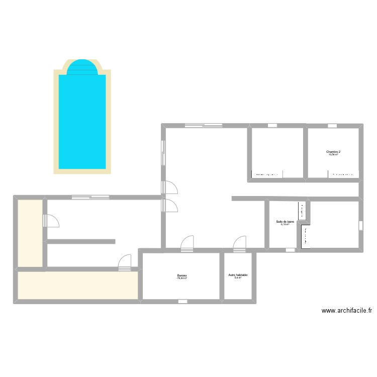 notre future maison. Plan de 5 pièces et 58 m2