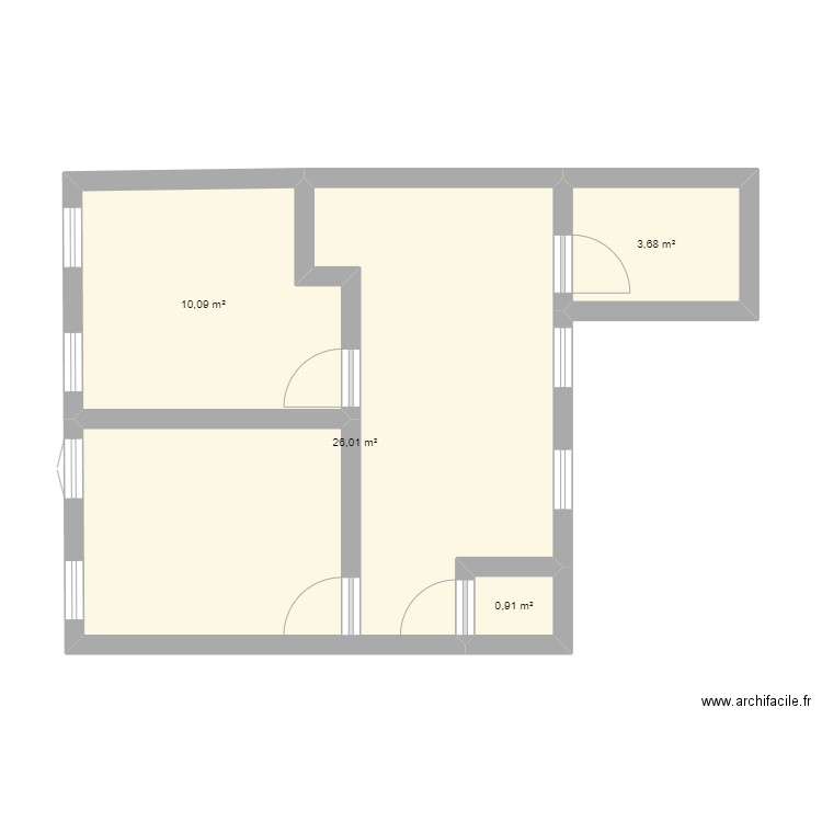 Notre appartement. Plan de 4 pièces et 41 m2