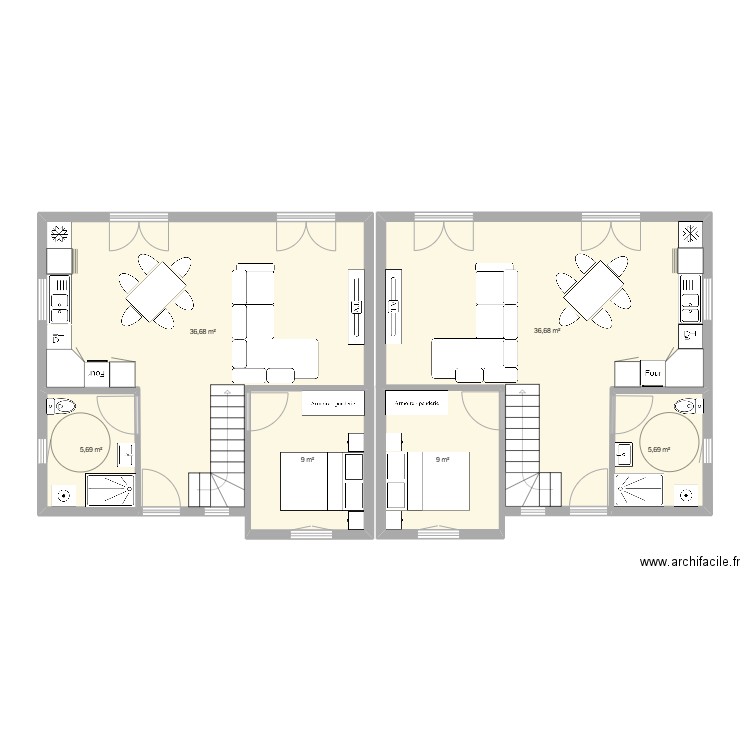 brandivy. Plan de 6 pièces et 103 m2