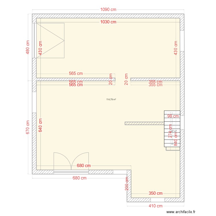 estelle chateauneuf. Plan de 2 pièces et 120 m2