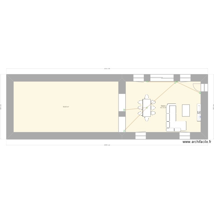 Nadyan. Plan de 2 pièces et 96 m2