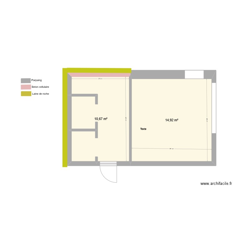 Buanderie Annexe. Plan de 2 pièces et 26 m2