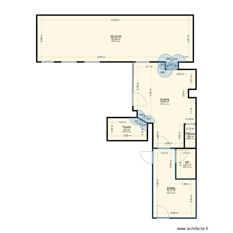 MAZARS. Plan de 6 pièces et 68 m2