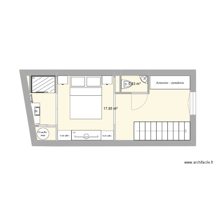 plan viel antibes. Plan de 2 pièces et 19 m2