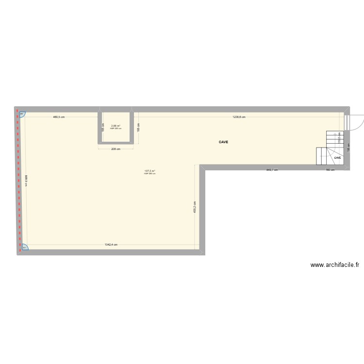 VIELSALM  CAVE . Plan de 2 pièces et 110 m2