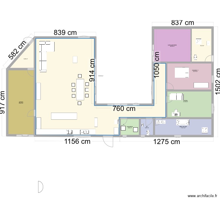 MAISON ALGÉRIE . Plan de 10 pièces et 280 m2