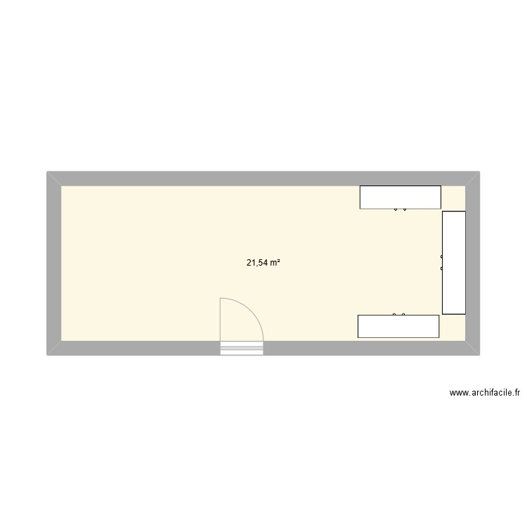 piece arriere-cave. Plan de 1 pièce et 22 m2