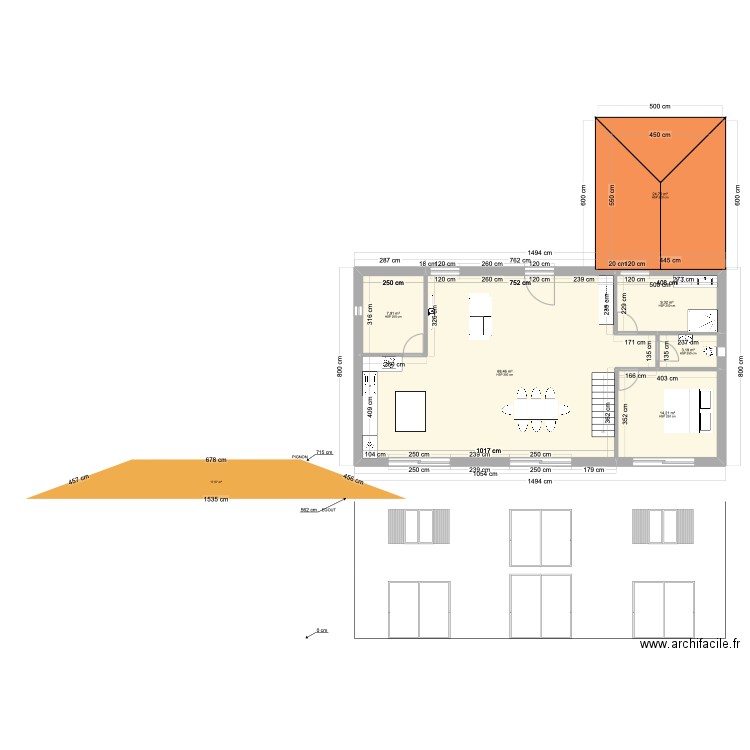 CDV4. Plan de 15 pièces et 229 m2