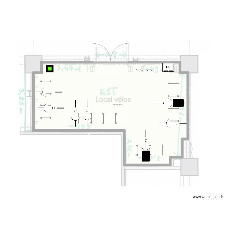 BETC EST 2. Plan de 1 pièce et 55 m2