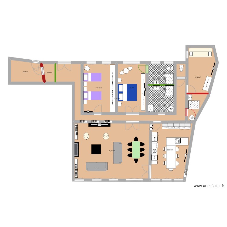 46 SADA 5. Plan de 10 pièces et 159 m2