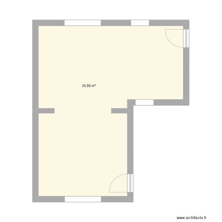 projet. Plan de 1 pièce et 37 m2