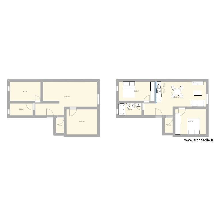 Appartement Nice 2. Plan de 10 pièces et 93 m2