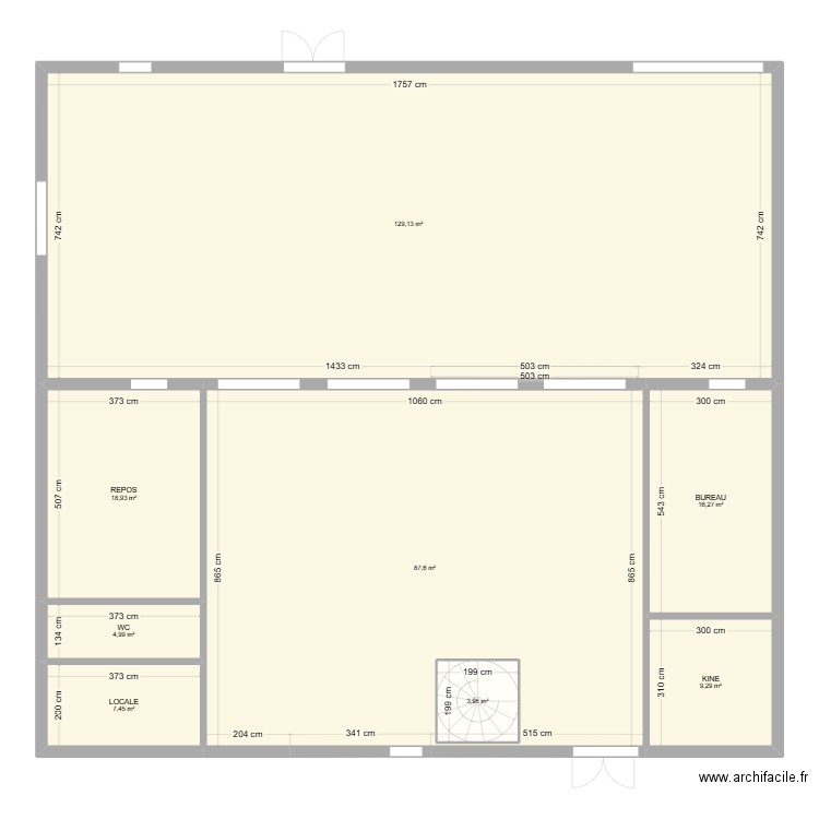 PIERRELAYE ETAGE. Plan de 35 pièces et 546 m2