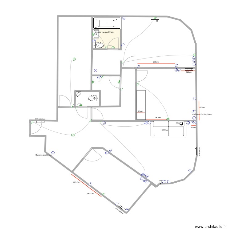 PHILIPPINE ELEC. Plan de 1 pièce et 4 m2