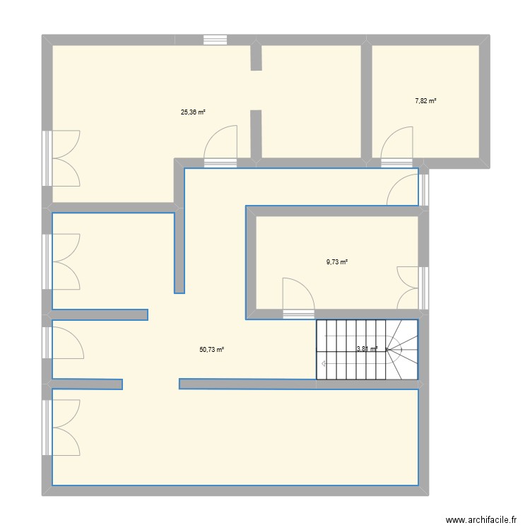 buet. Plan de 5 pièces et 97 m2