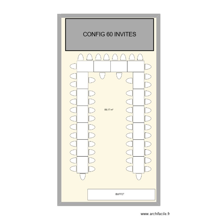 110 ans. Plan de 1 pièce et 89 m2