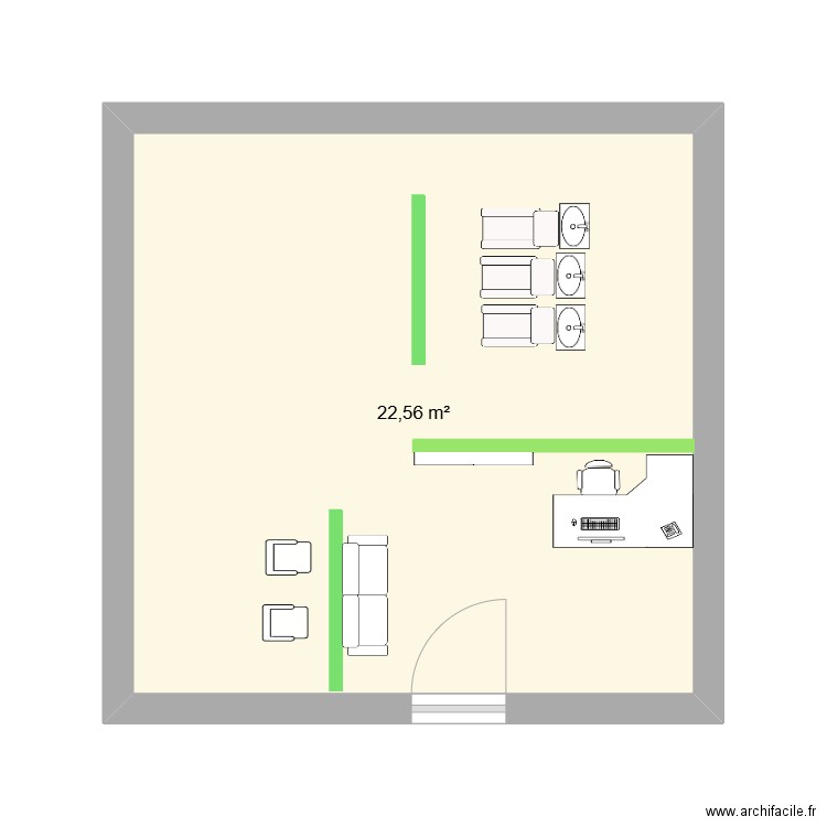 manon arnoux dossier . Plan de 1 pièce et 23 m2