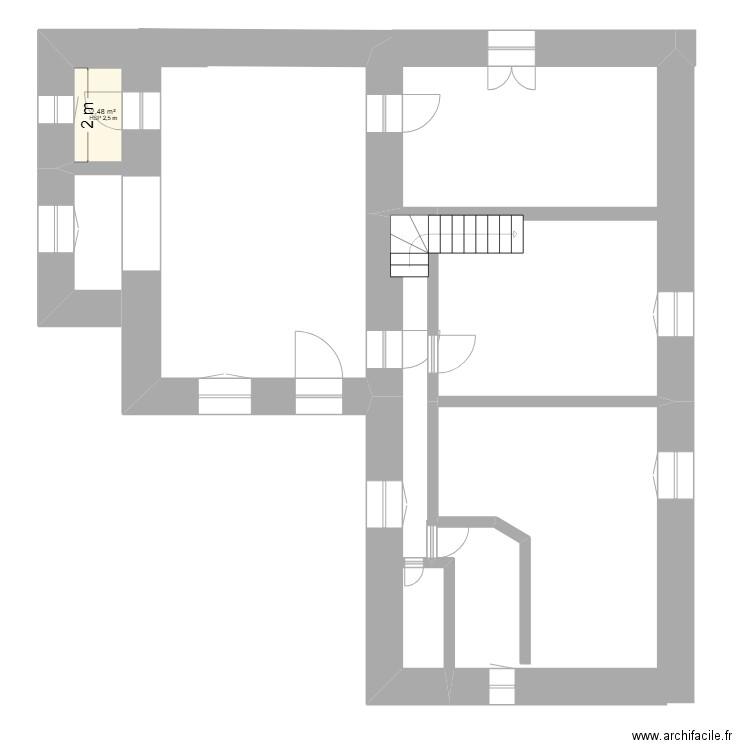 maison Felzins . Plan de 1 pièce et 2 m2