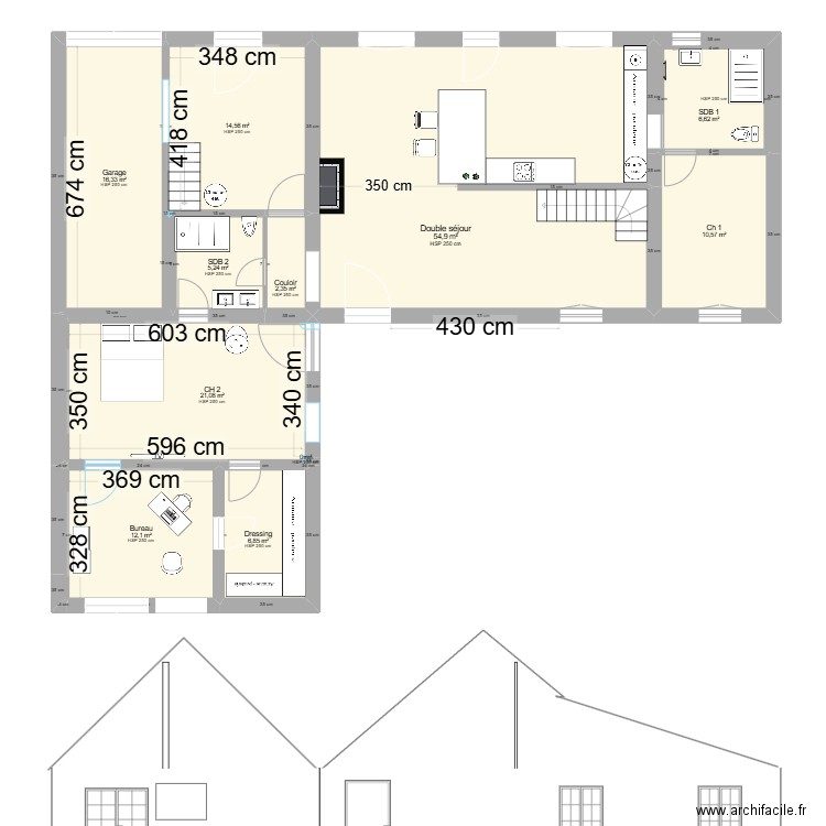 fini  1 ETOILE. Plan de 13 pièces et 158 m2