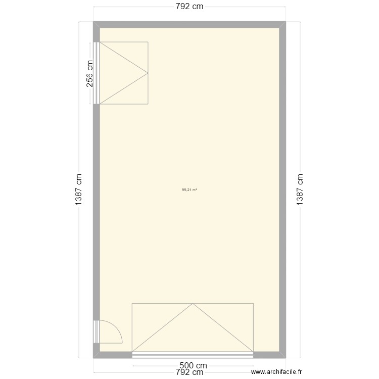 Garage. Plan de 1 pièce et 99 m2