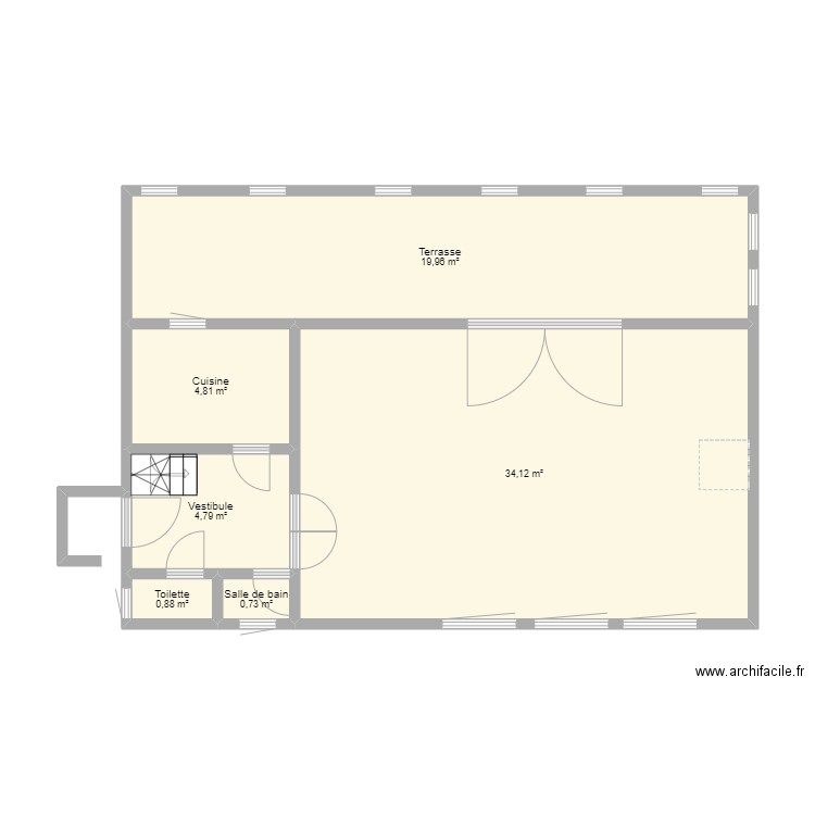 ronelmaison. Plan de 6 pièces et 65 m2